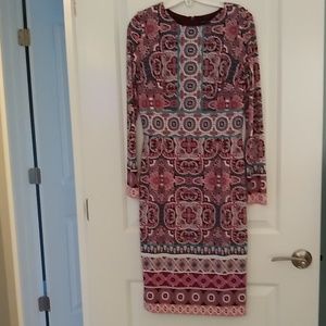 Pink design sheath style dress